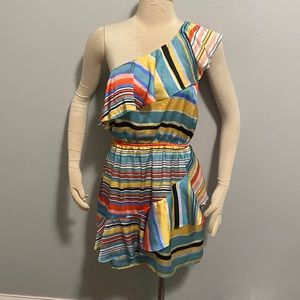 Lovers+Friends colorful one shoulder dress, 094